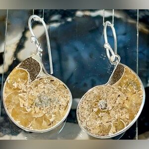 “Guidance Stone” Ammonite Earrings 1 1/2”